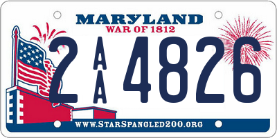 MD license plate 2AA4826