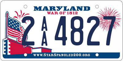 MD license plate 2AA4827