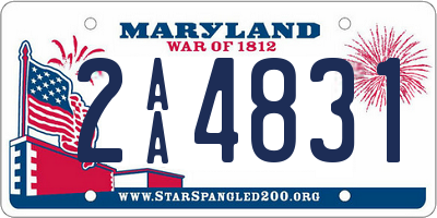 MD license plate 2AA4831