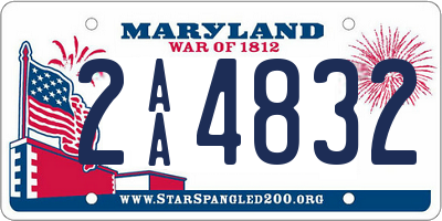 MD license plate 2AA4832