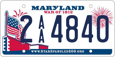 MD license plate 2AA4840