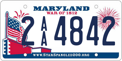 MD license plate 2AA4842