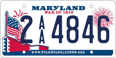 MD license plate 2AA4846