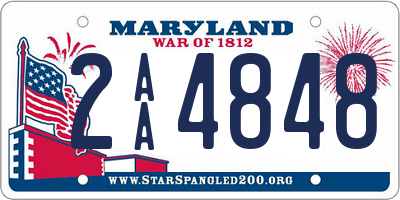 MD license plate 2AA4848
