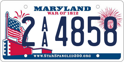 MD license plate 2AA4858