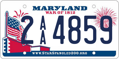 MD license plate 2AA4859