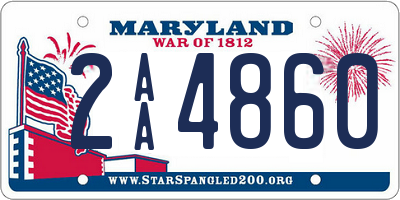 MD license plate 2AA4860