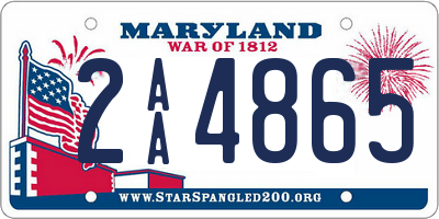 MD license plate 2AA4865