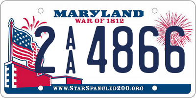 MD license plate 2AA4866