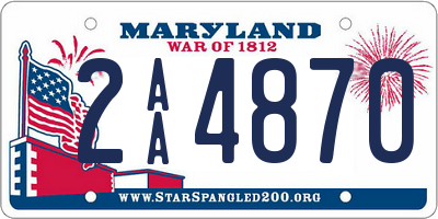 MD license plate 2AA4870