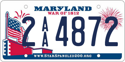 MD license plate 2AA4872