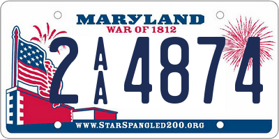 MD license plate 2AA4874