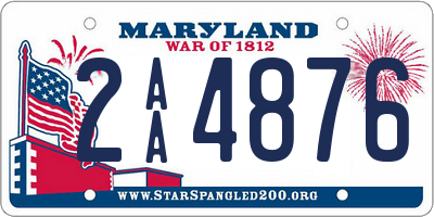 MD license plate 2AA4876