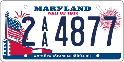 MD license plate 2AA4877