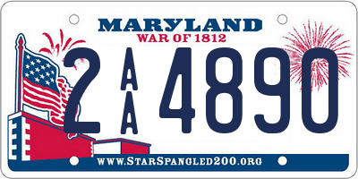 MD license plate 2AA4890