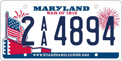 MD license plate 2AA4894