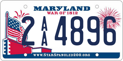 MD license plate 2AA4896