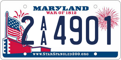 MD license plate 2AA4901