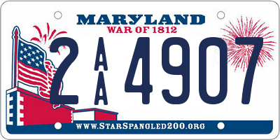 MD license plate 2AA4907