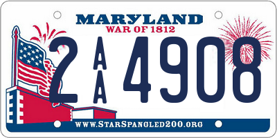 MD license plate 2AA4908