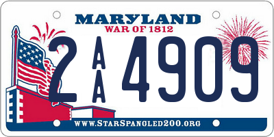 MD license plate 2AA4909