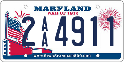 MD license plate 2AA4911