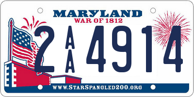 MD license plate 2AA4914