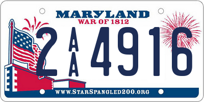 MD license plate 2AA4916