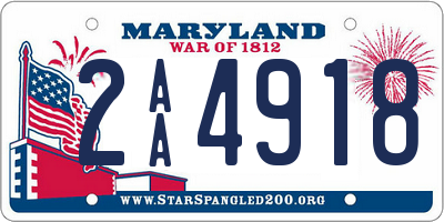 MD license plate 2AA4918