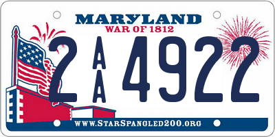 MD license plate 2AA4922