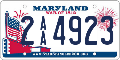 MD license plate 2AA4923