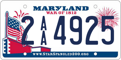 MD license plate 2AA4925