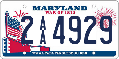 MD license plate 2AA4929