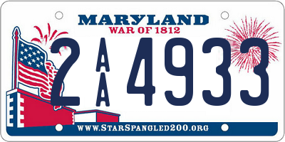 MD license plate 2AA4933