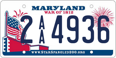 MD license plate 2AA4936