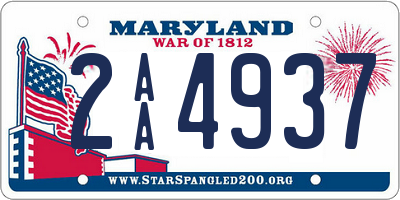 MD license plate 2AA4937