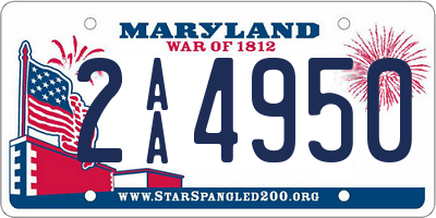 MD license plate 2AA4950