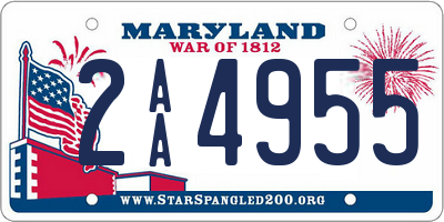 MD license plate 2AA4955