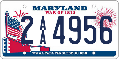 MD license plate 2AA4956