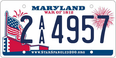 MD license plate 2AA4957