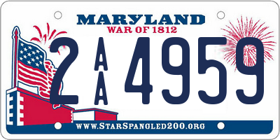 MD license plate 2AA4959