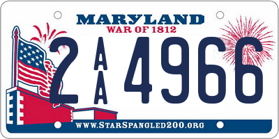 MD license plate 2AA4966