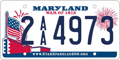 MD license plate 2AA4973