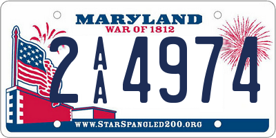 MD license plate 2AA4974