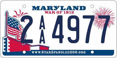 MD license plate 2AA4977