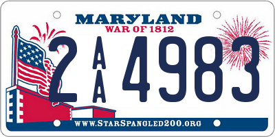 MD license plate 2AA4983