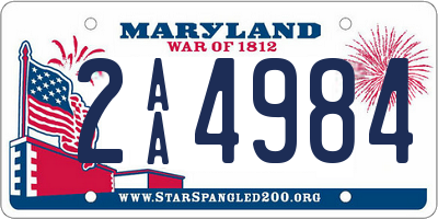 MD license plate 2AA4984