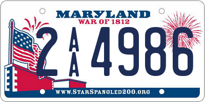 MD license plate 2AA4986