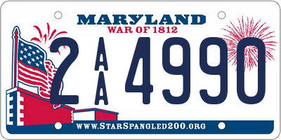 MD license plate 2AA4990