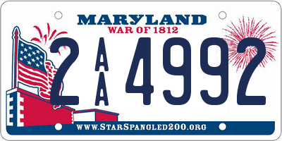 MD license plate 2AA4992